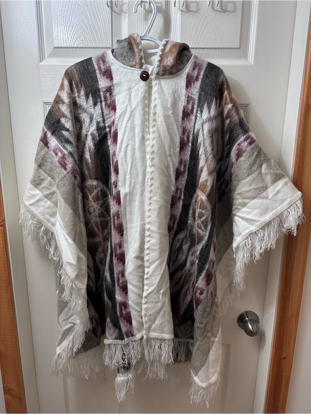 Baby Alpaca Poncho Hooded Fringe Poncho “Dream Catcher” O/S Fits Most